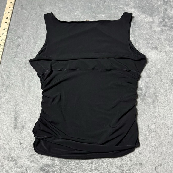 VTG 90s Max Studio Ruched Sides Tanktop Size M Grunge Goth Y2K - Picture 3 of 5